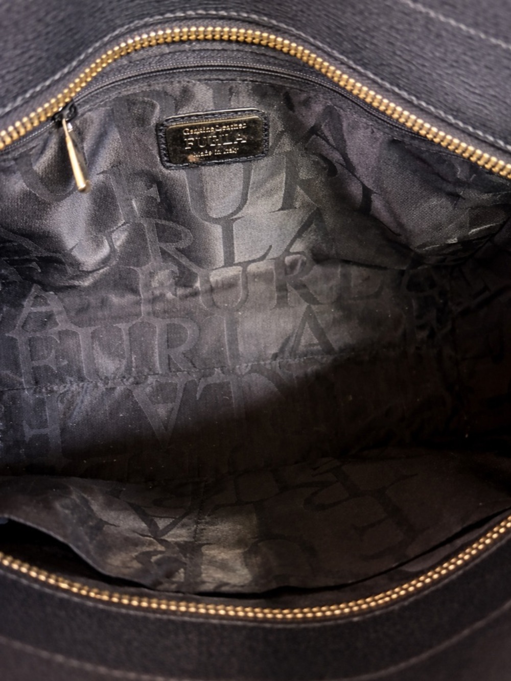 Furla Ginevra Leather Satchel in Onyx with Gold Hardware - Picture 5 of 11